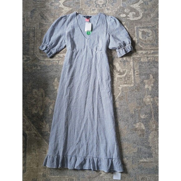 Dresses & Skirts - Nobody's Child Women's Sz 12 Dress Delilah Gingham Cotton Cottage Homestead Blue